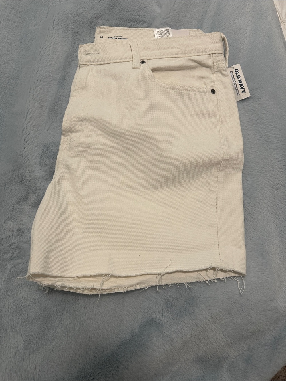 NWT - Old Navy Women's Cream/Off-White Denim Cutoff Shorts - size 14